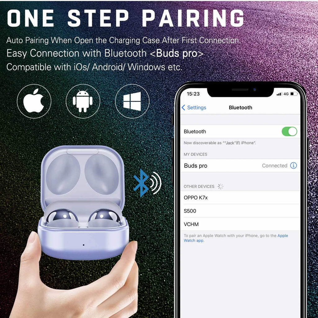 Amethyst Purple True Wireless Bluetooth Earbuds with Charging Case R130