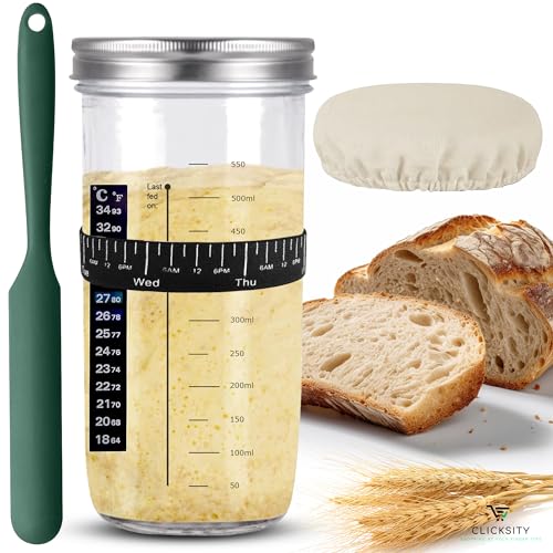 Sourdough Bread Starter Kit with Thermometer and Elastic Feeding Band N968