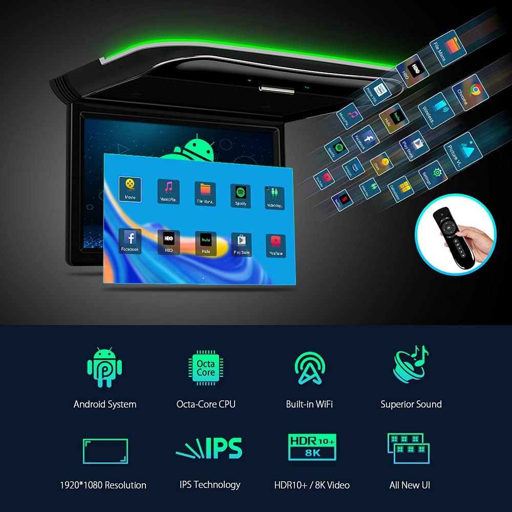 11.6 Inch Overhead Car Monitor with Built-in Stereo Speakers O765783