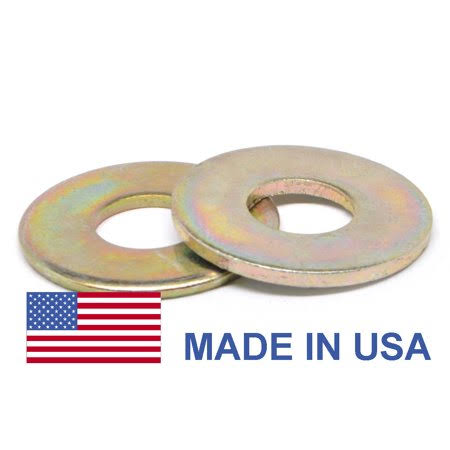 3/4 inch Grade 8 Flat Washer SAE Pattern Medium Carbon Steel Yellow Zinc Plated Pk 50 E3818