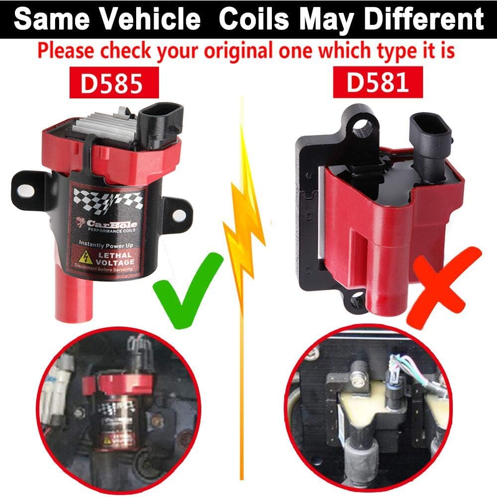 8Pcs Ignition Coils Pack Round Type + 8Pcs 8mm Spark Plug Wire Set H147632