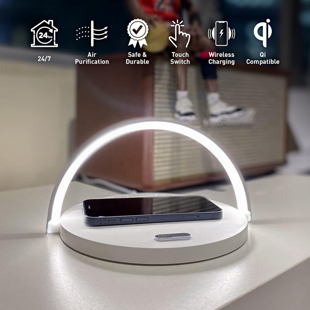 TiO2 Multifunctional Desk Lamp with Wireless Charger, Modern LED Lamp S9434