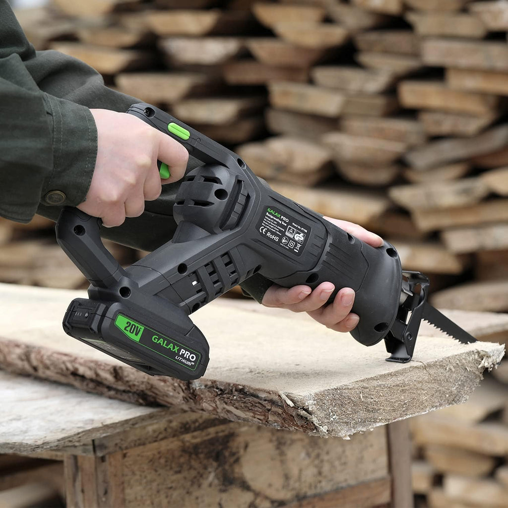 Cordless Reciprocating Saw with 20V 2.0Ah Battery, 6-inch Wood and Metal Saw Blades G9075