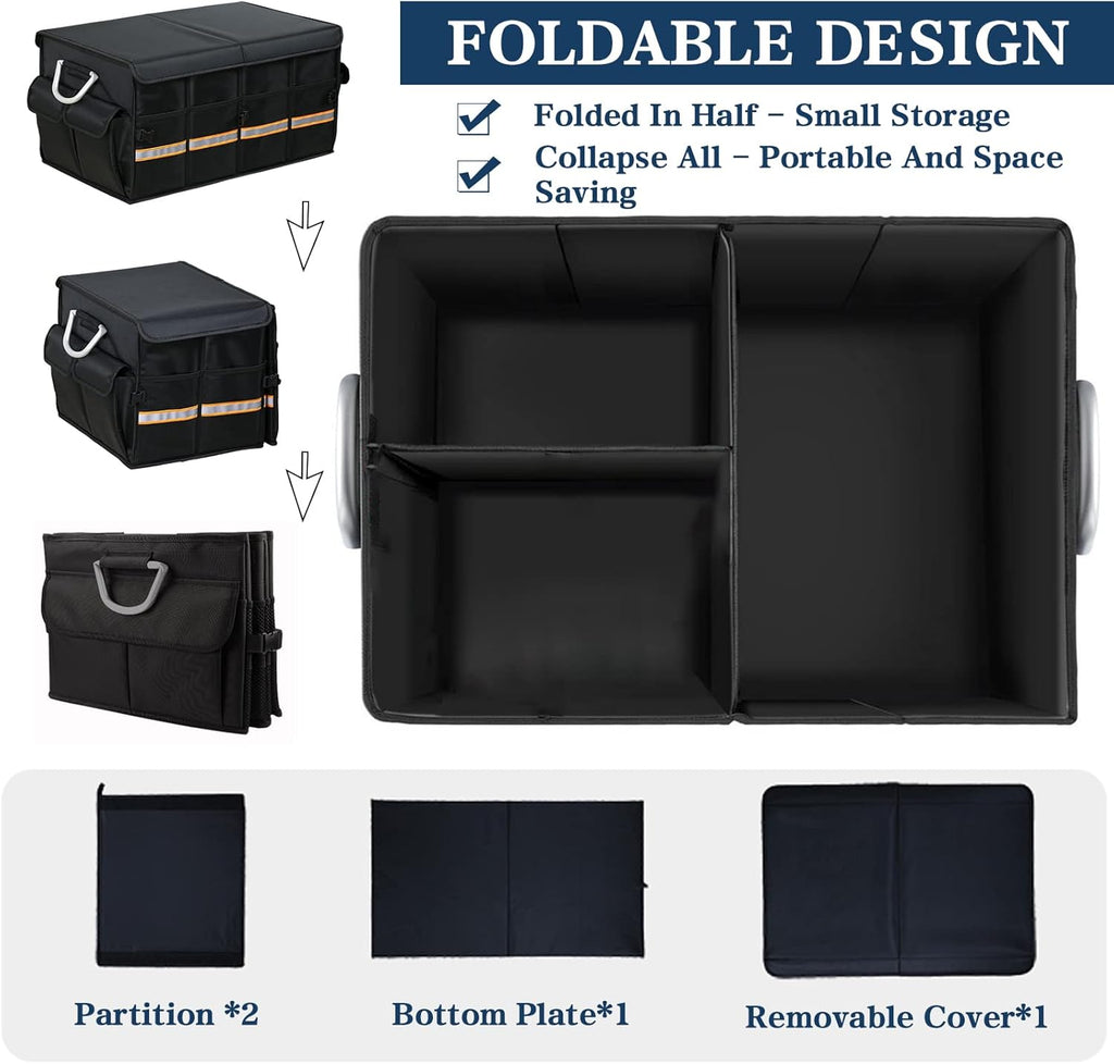 Black Pack of 2 Multi-Compartment Car Trunk Organizer Z729