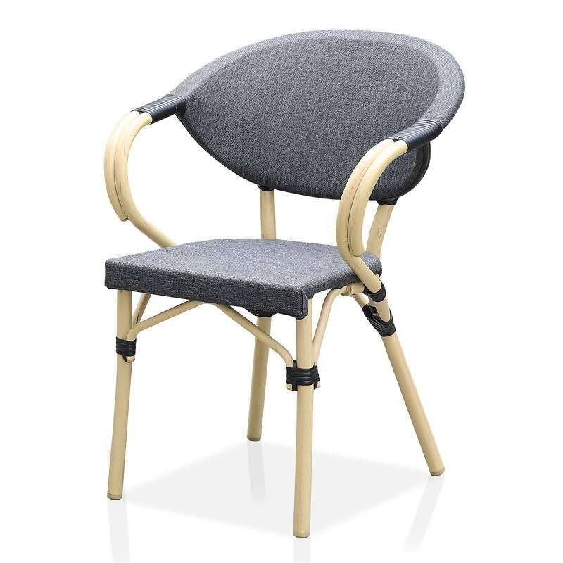 Dark Gray Aluminum Patio Arm Chair (Set of 2) R620394