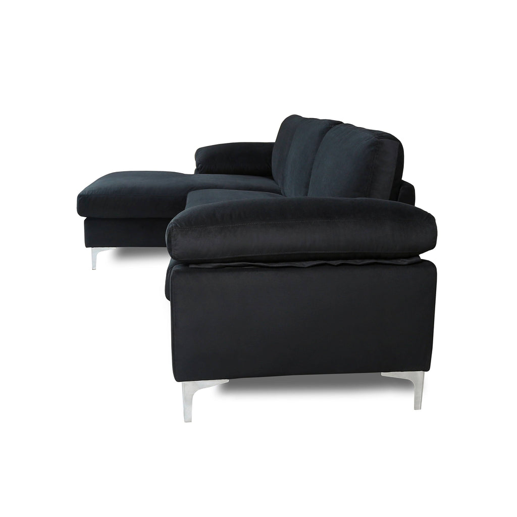 Velvet Modular Sofa Black Purple Reversible G7585