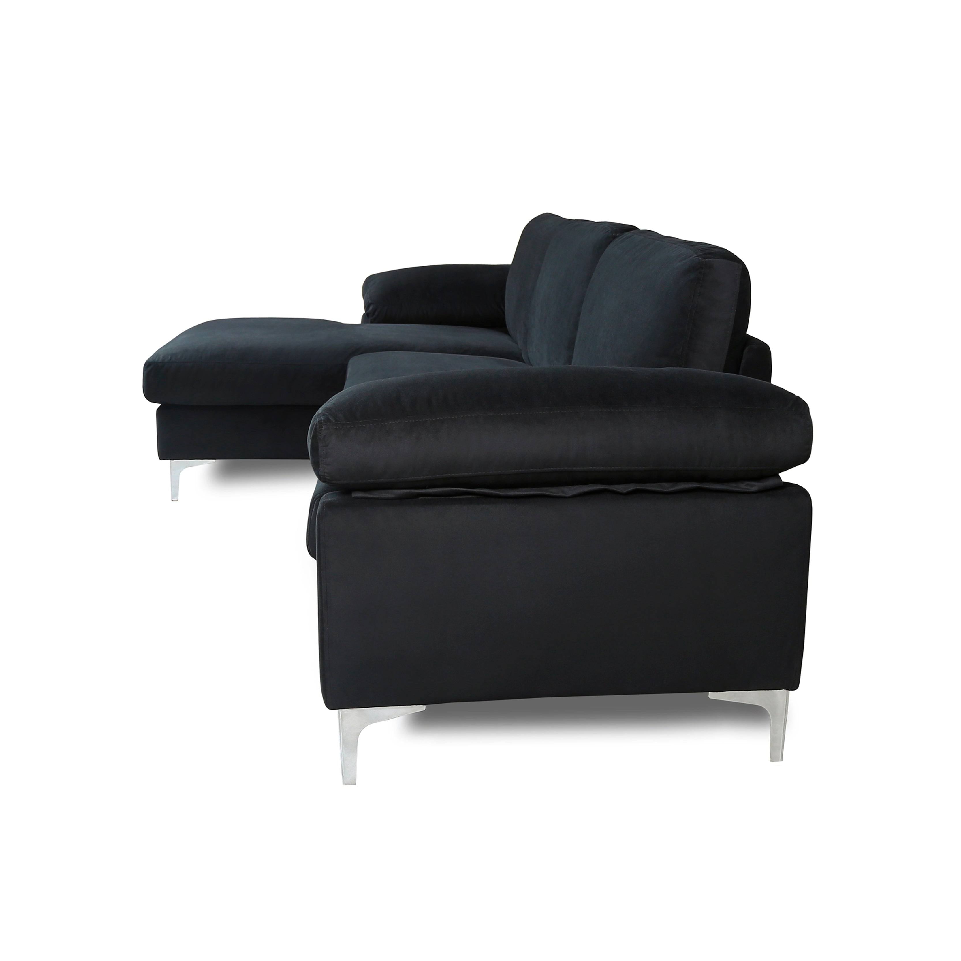 Velvet Modular Sofa Black Purple Reversible G7585