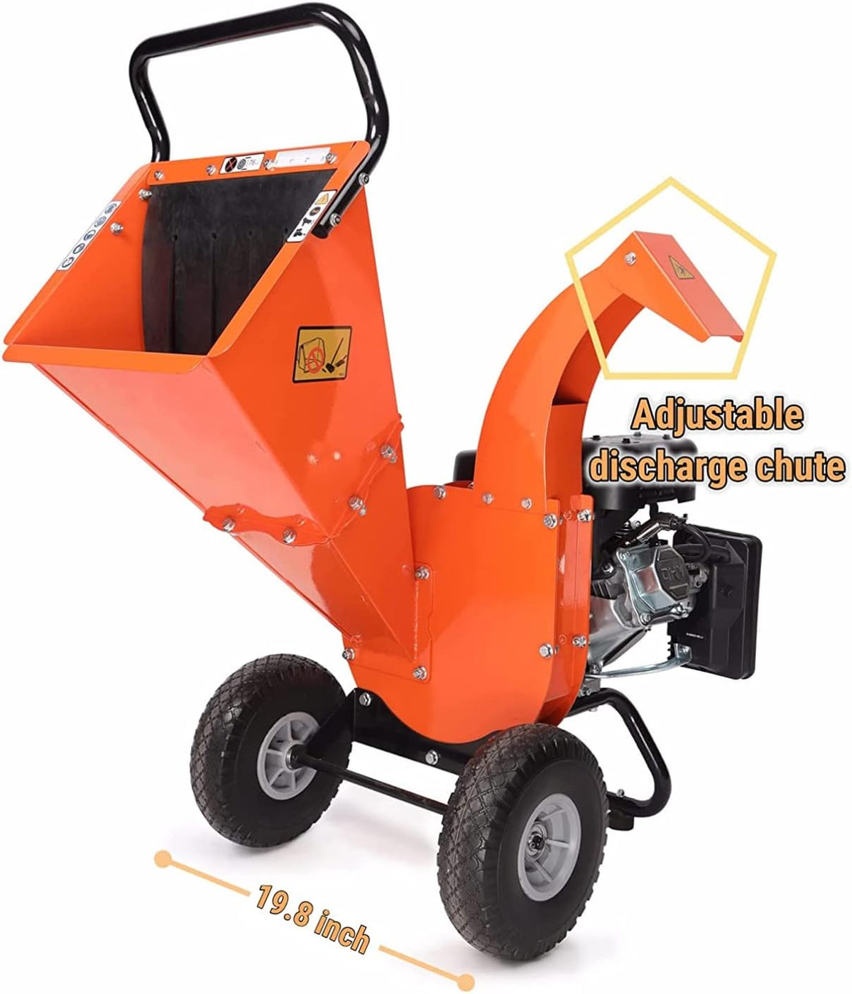 Mini Wood Chipper Shredder Mulcher, 7 HP 212cc Gasoline Engine, 3" Max Wood Diameter C33233