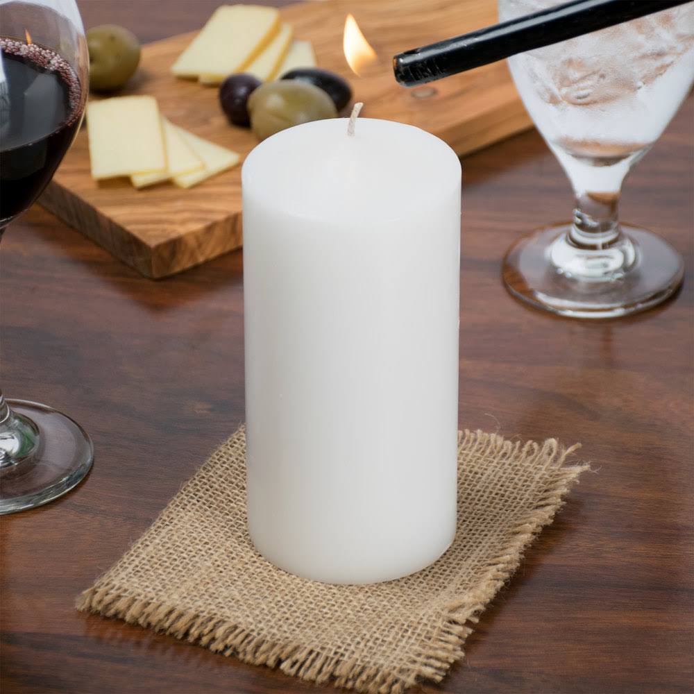White Wax Pillar Candle - 12/Case X31110