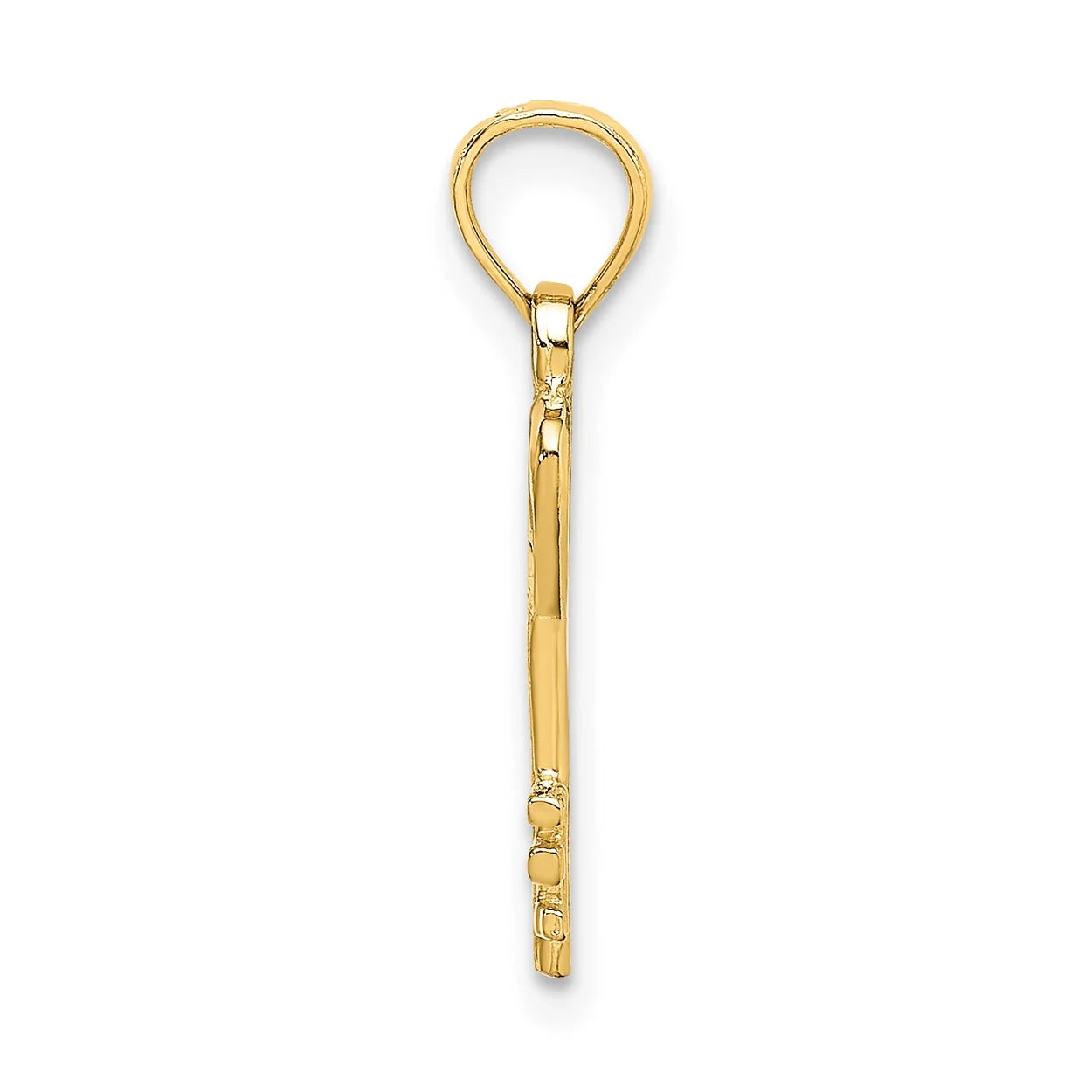 14K Yellow Gold 3D Key With Heart Pendant Charm With 10K Yellow Gold Rope Chain Necklace 20'' F829080
