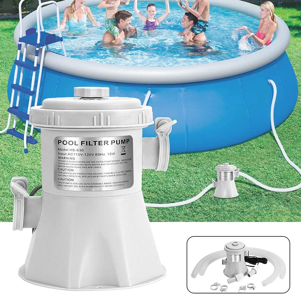 Clear Cartridge Pool Filter Pump, 300 GPH, 110-120V F64383
