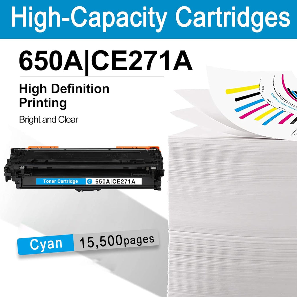 2 Pack Cyan Remanufactured Toner Cartridge for HP Color Enterprise CP5525n CP5525dn CP5525xh M750n M750dn M750xh J1245
