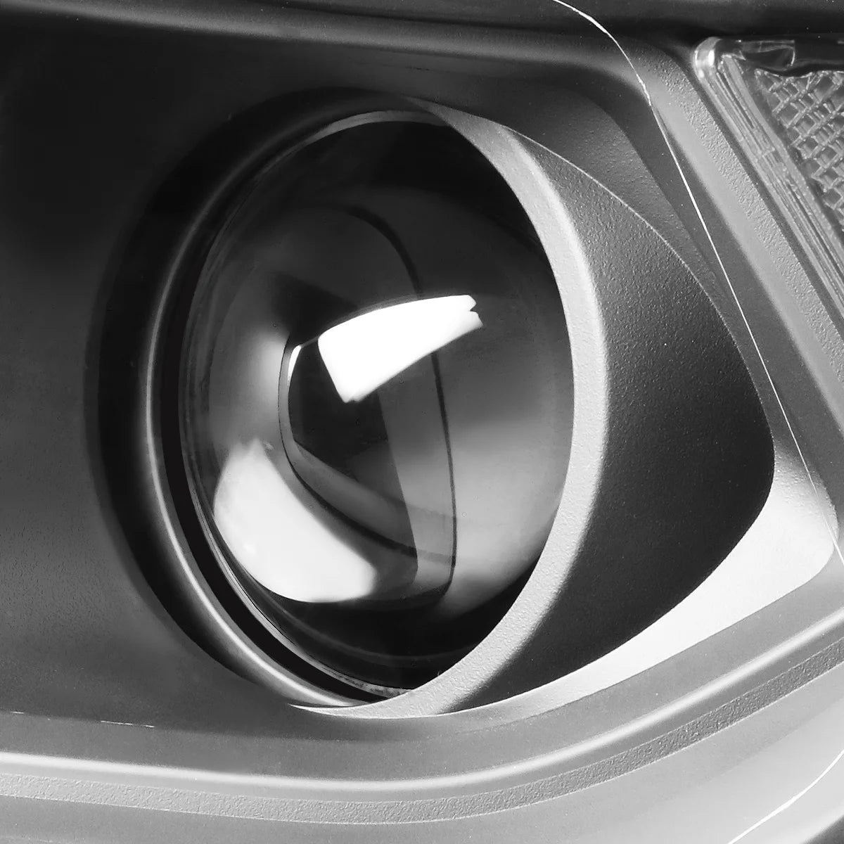Pair Factory Style Projector Headlight Lamp with LED Side Marker Light Black Housing Clear Corner M8727