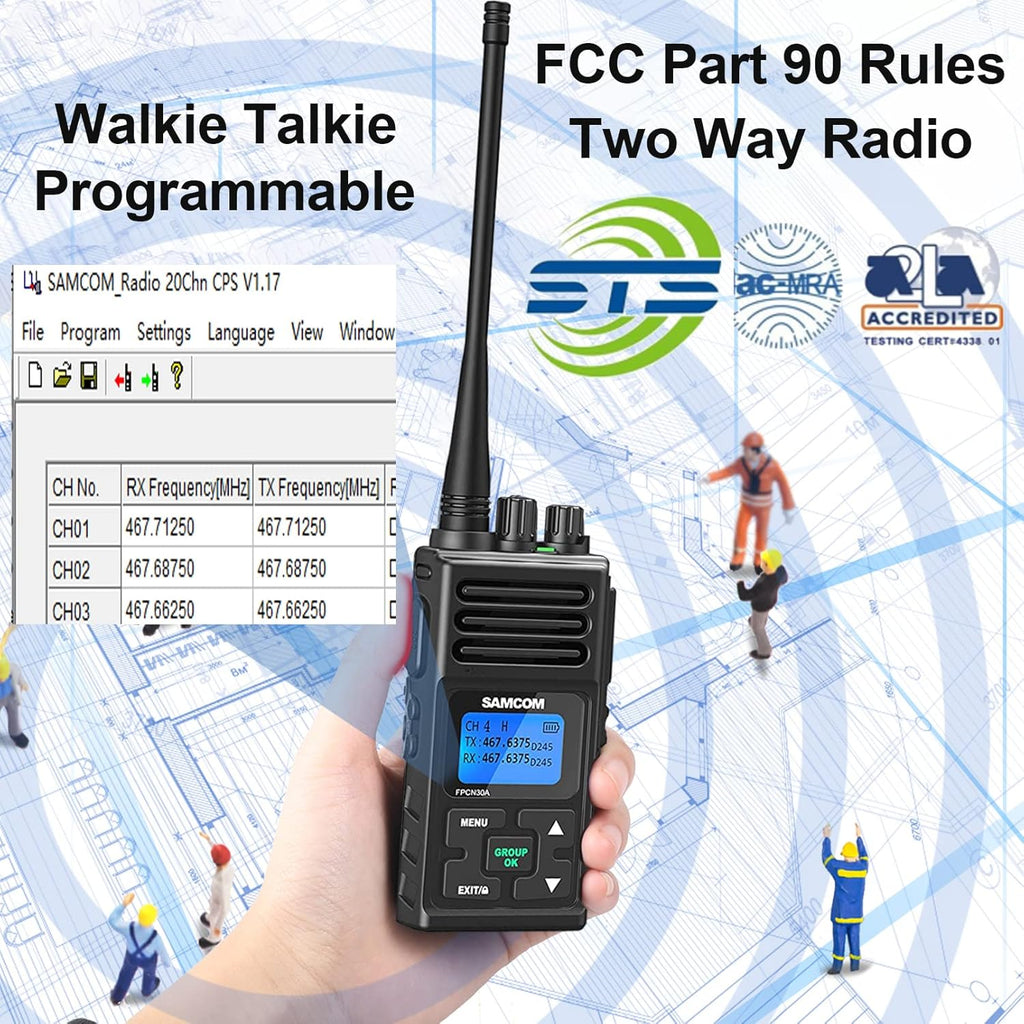 6 Packs UHF Two Way Radio with Earpieces N70262