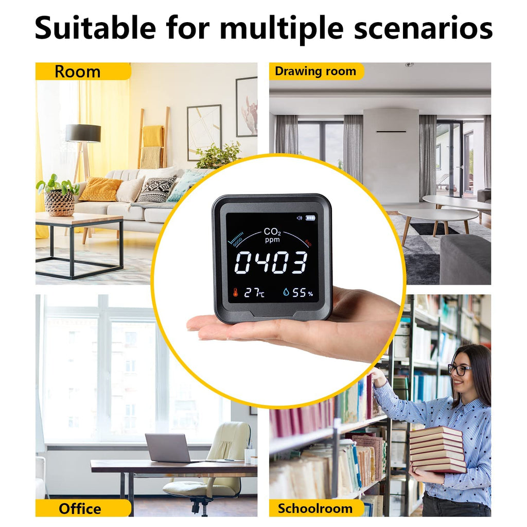 CO2 Monitor with Temperature and Relative Humidity, 400-5000ppm Range U143