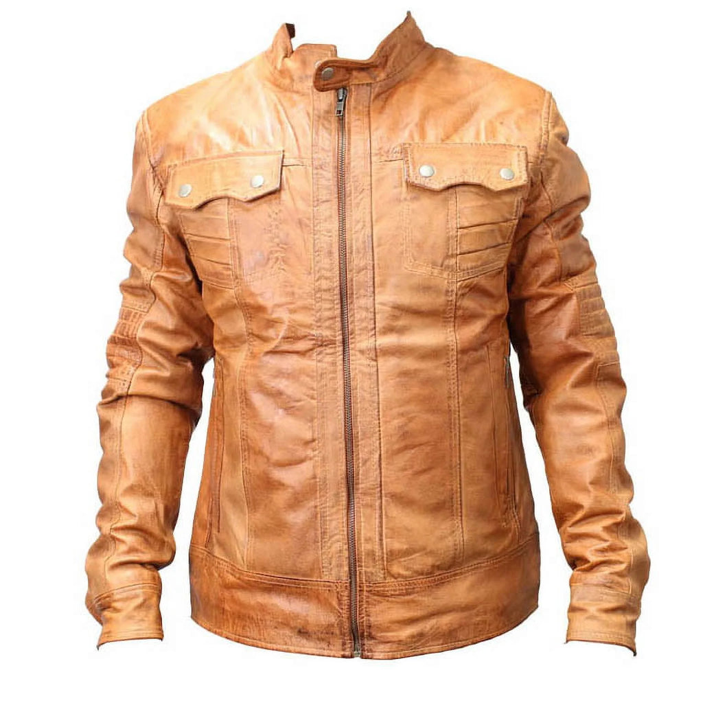 Brown Sheep Skin Leather Jacket V5410
