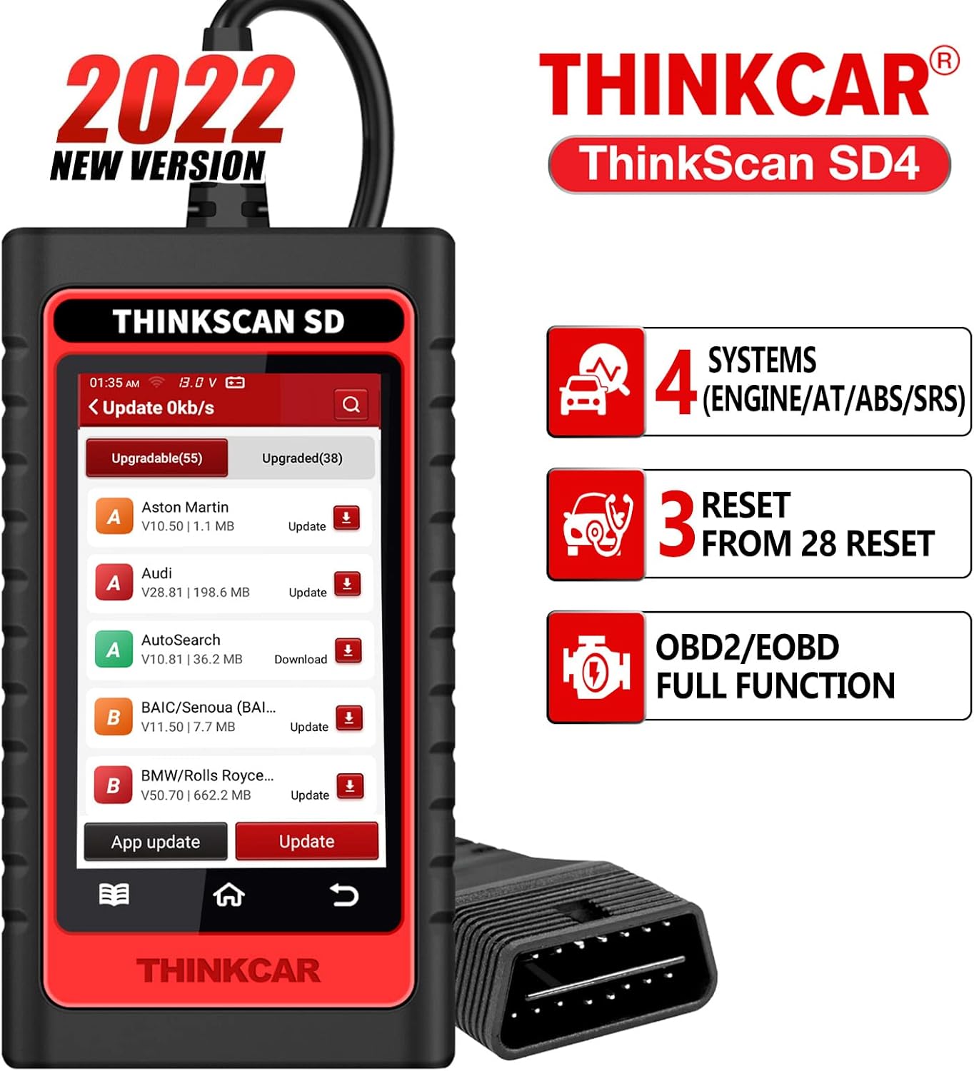 OBD2 Scanner Code Reader with 28 Reset Automotive Scan Tool Q49461