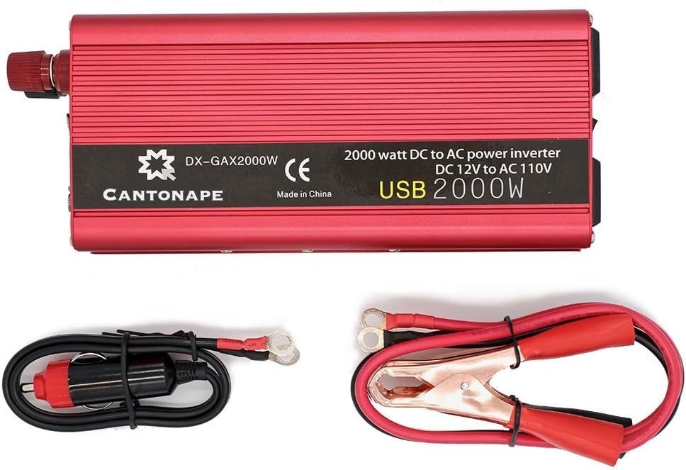 800W/2000W Peak DC 12V to 110V AC Power Inverter with 3.1A USB Car Adapter and Cigarette Lighter, Pack of 2 A98017