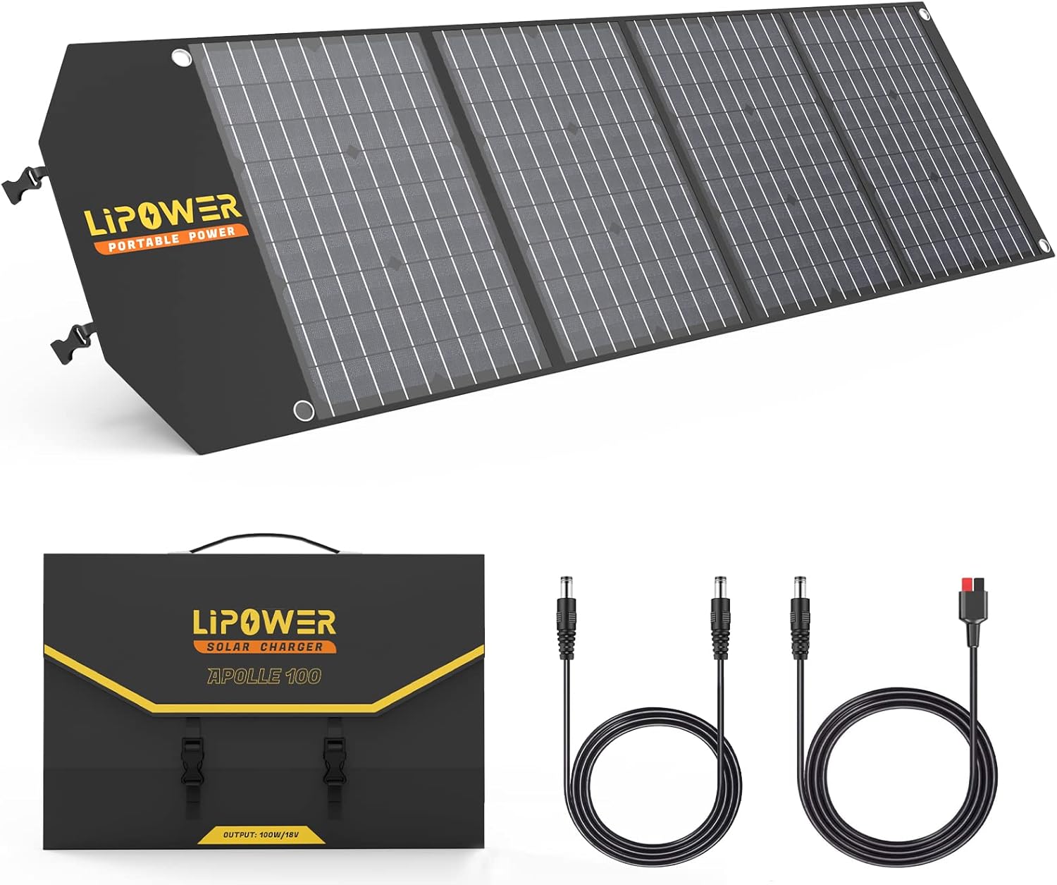 100W Portable Solar Panel 18V Foldable Solar Charger with USB Type-C PD Output N8568