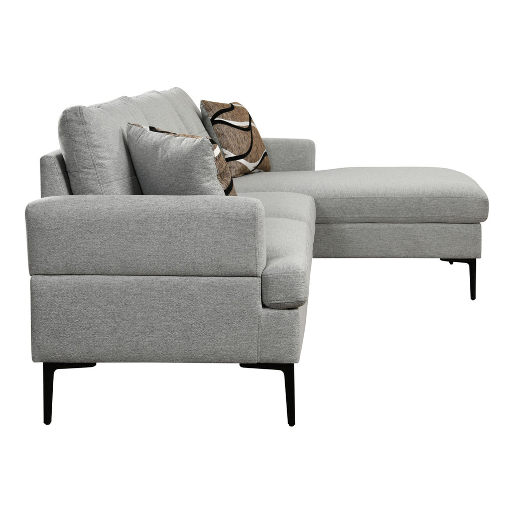 Light Gray L Shaped 3 Seater Sofa with Chaise and Storage D99456