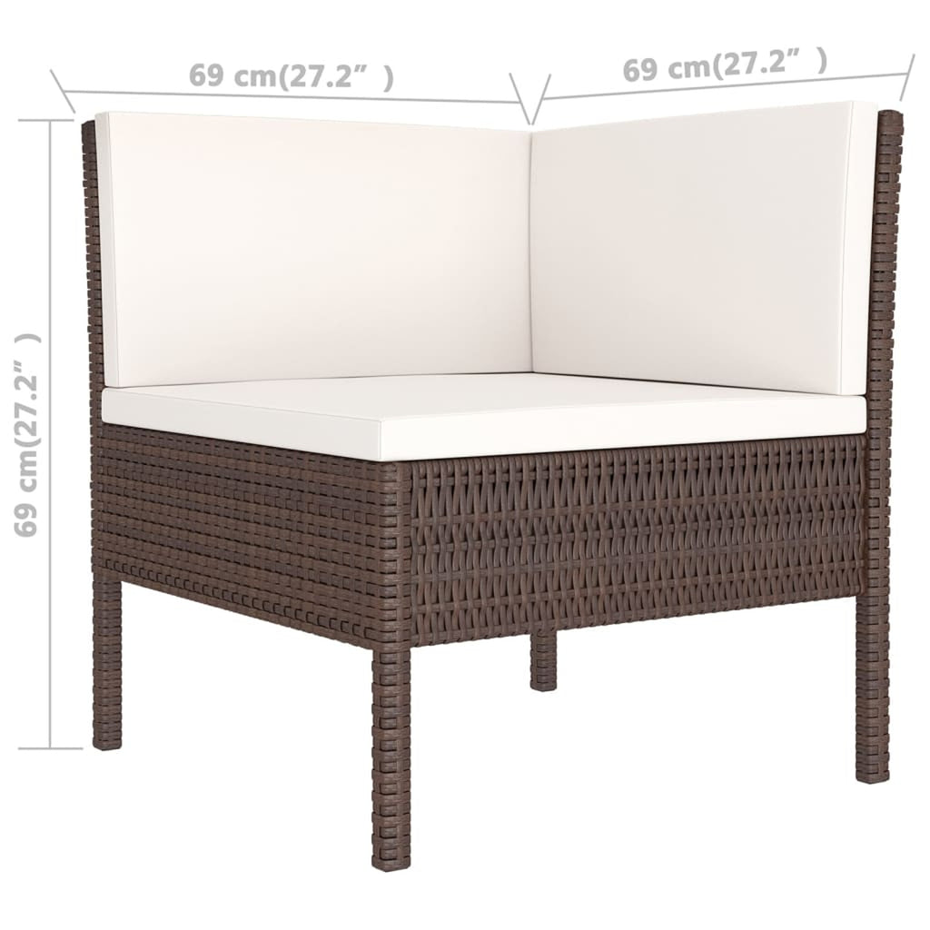 12 Piece Brown Poly Rattan Sectional Outdoor Furniture Set R873