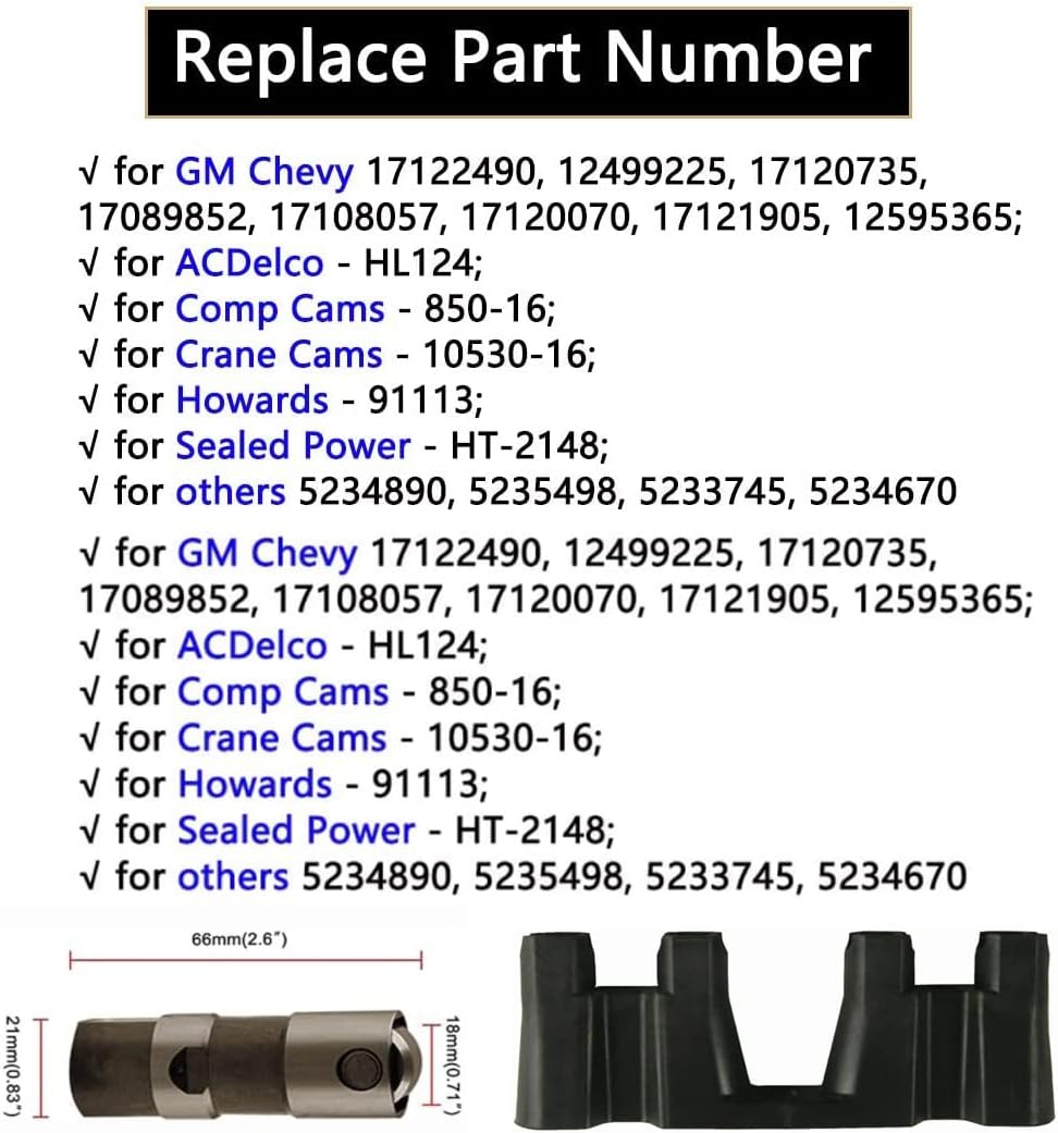 16 Pcs Hydraulic Roller Lifters and Trays B947875