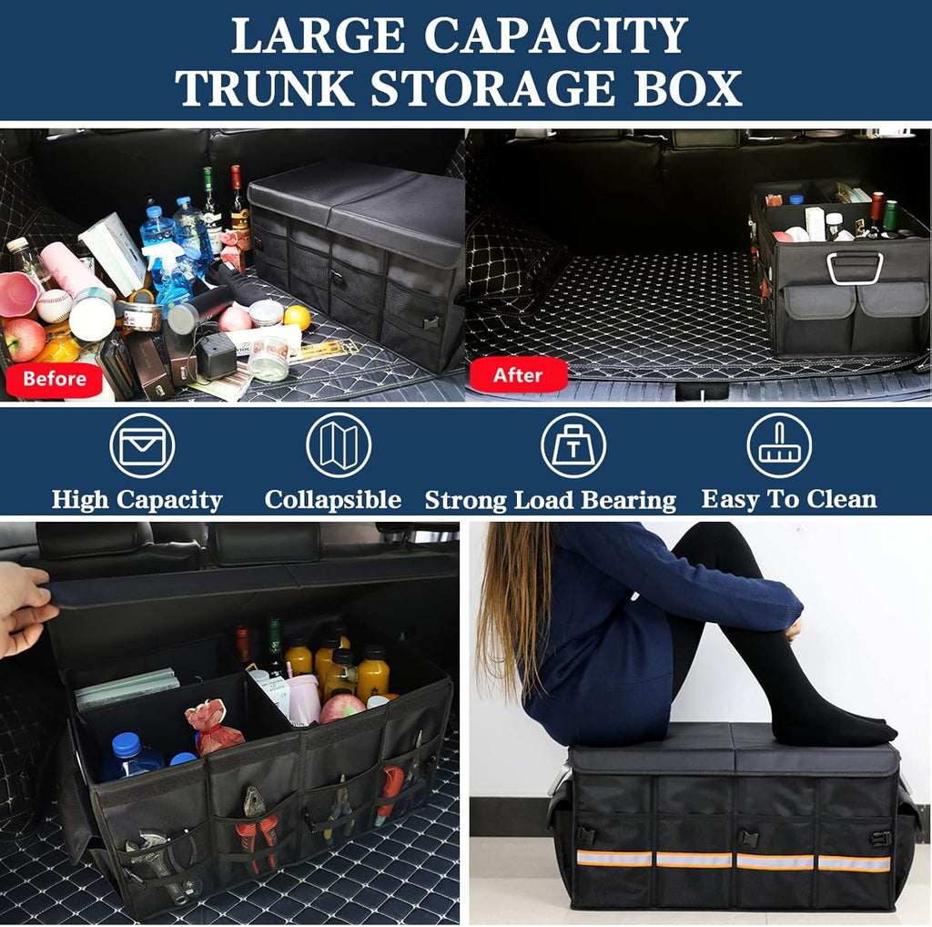 Black Pack of 2 Multi-Compartment Car Trunk Organizer Z729