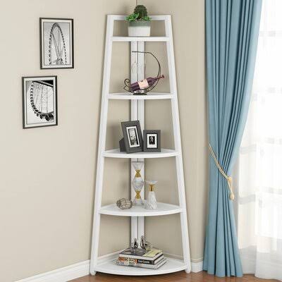 White Iron Corner Bookcase F1050