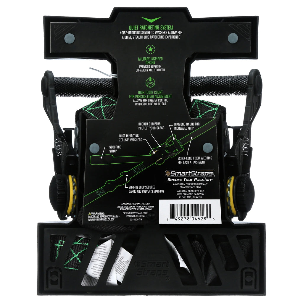 2 Pack Black Ratchet Tie Down X823
