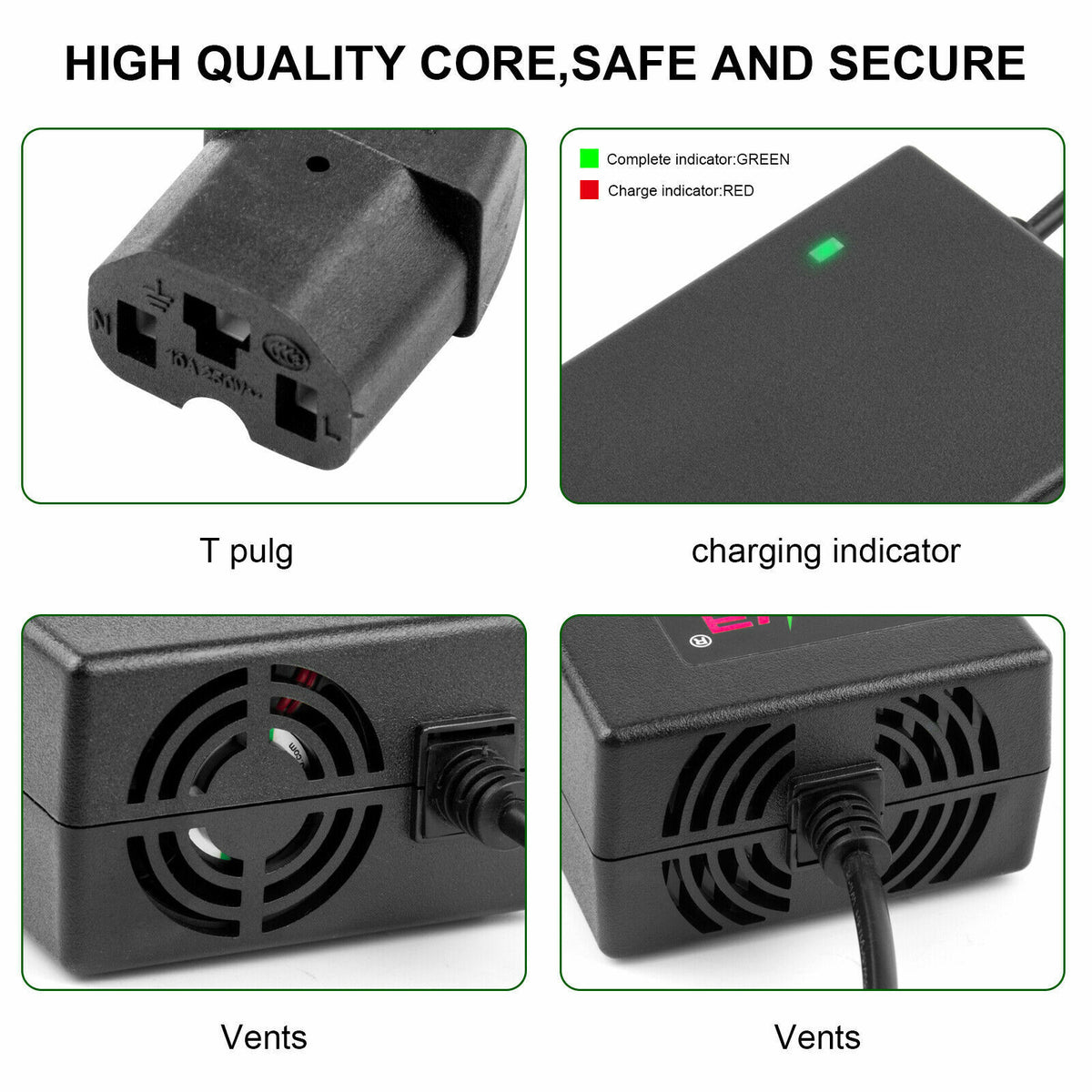 67.2V 2A T Plug Charger for 60V Li-ion Battery Electric Scooter E-bike Bicycle X953751