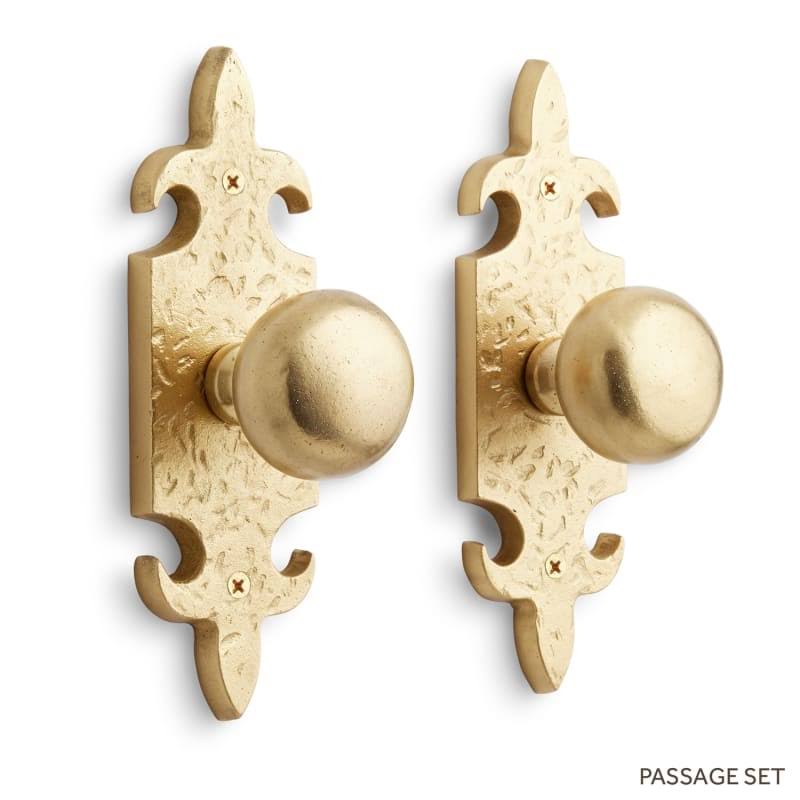 Satin Brass Passage Door Knobset N2791