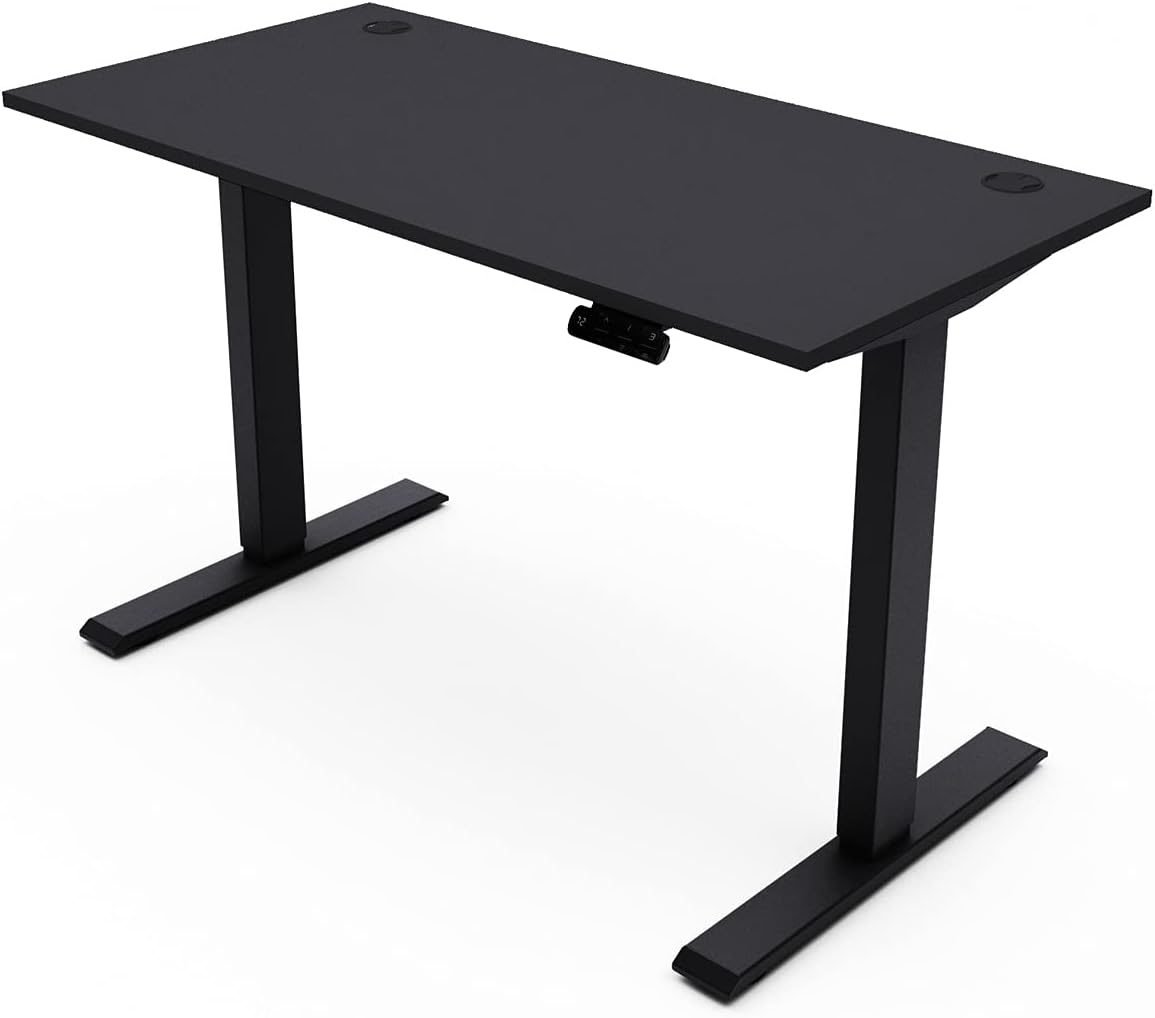 Dual Motor Sit Stand Desk 48 x 24 Inches Height Adjustable Electric Standing Desk with 3 Memory Preset Controller I123