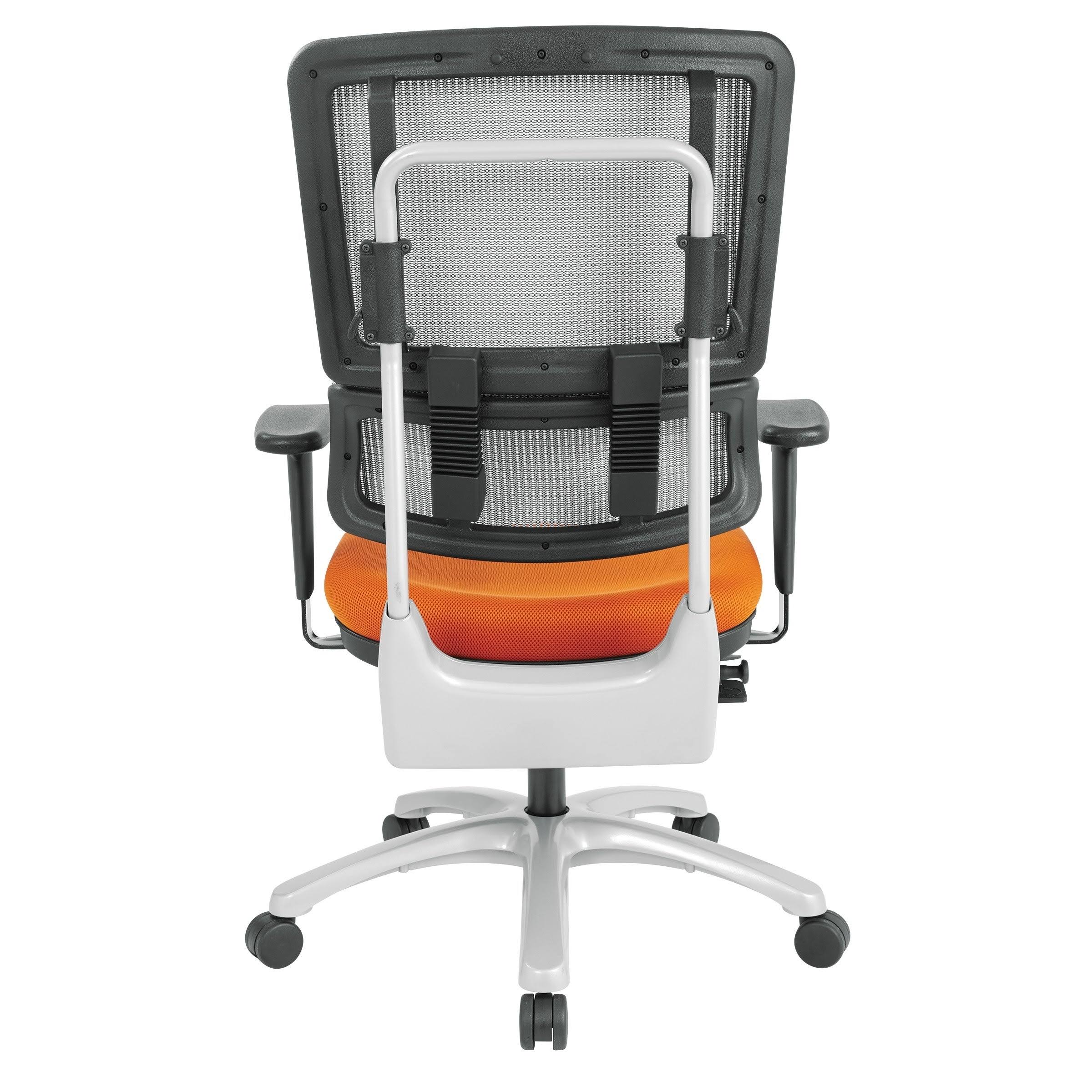 Grey Mesh Back Chair with Silver Base, Orange O94345