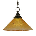 One Light Chain Hung Pendant Matte Black Finish with Gold Champagne Crystal Glass K959912