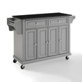 Solid Black Granite Top Kitchen Cart Island E300