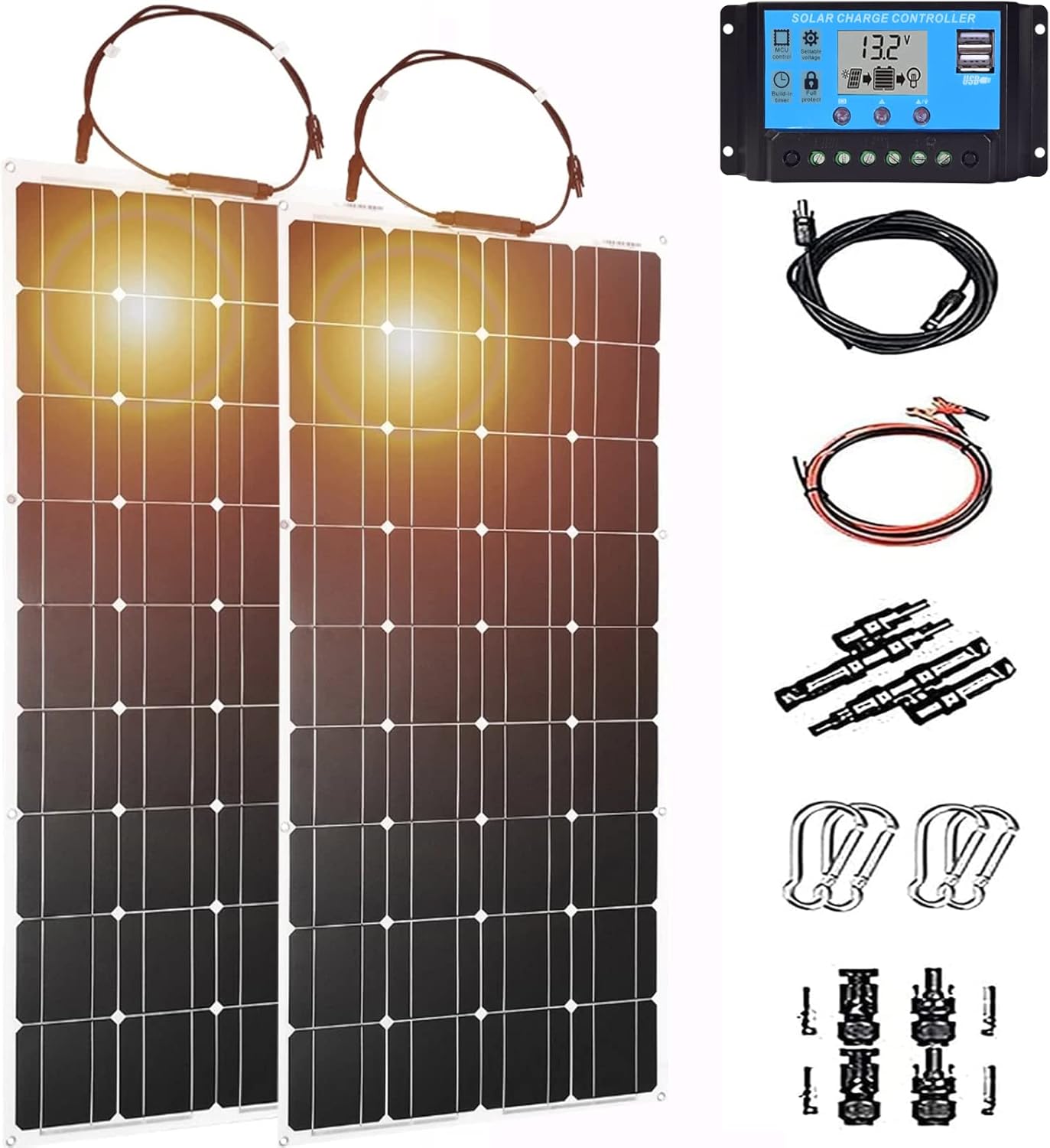 600 Watt Flexible Monocrystalline Solar Panel Kit with 40A Charge Controller Q2090
