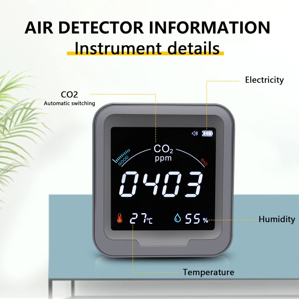CO2 Monitor with Temperature and Relative Humidity, 400-5000ppm Range U143