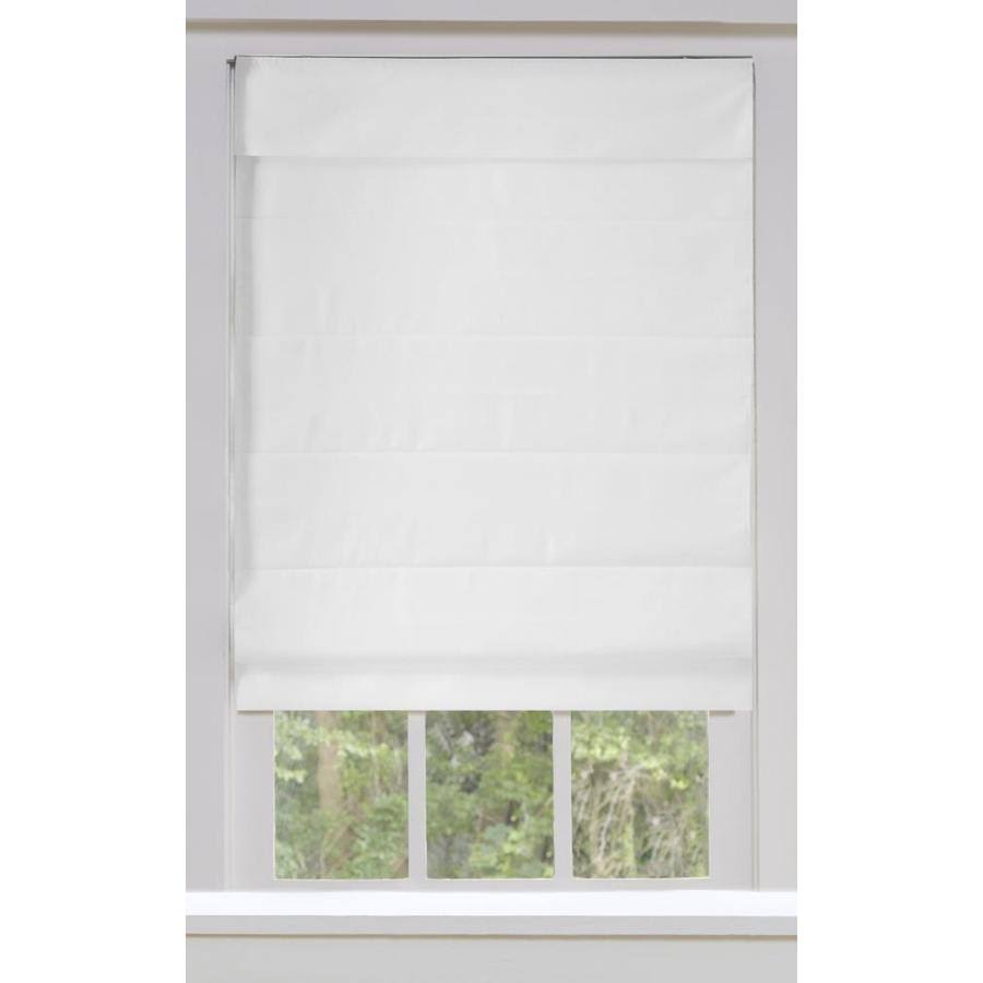 White Cotton Cordless Roman Shade R437281