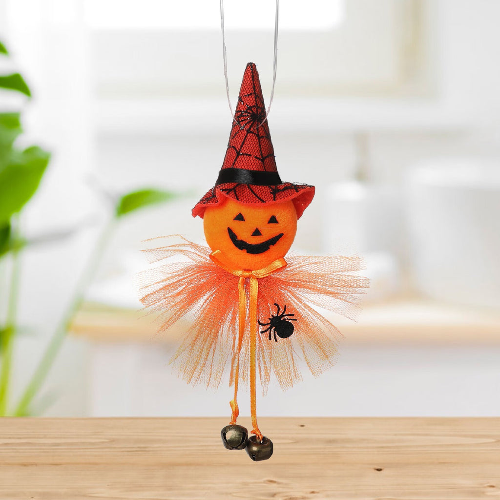 Pumpkin Witch Doll Scary Halloween Cat Novelty Toy Cloth B9435