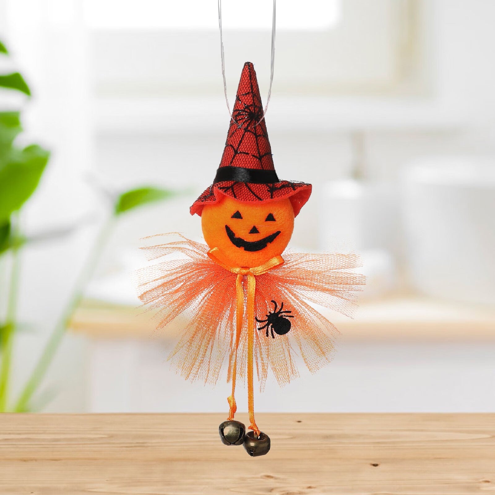 Pumpkin Witch Doll Scary Halloween Cat Novelty Toy Cloth B9435