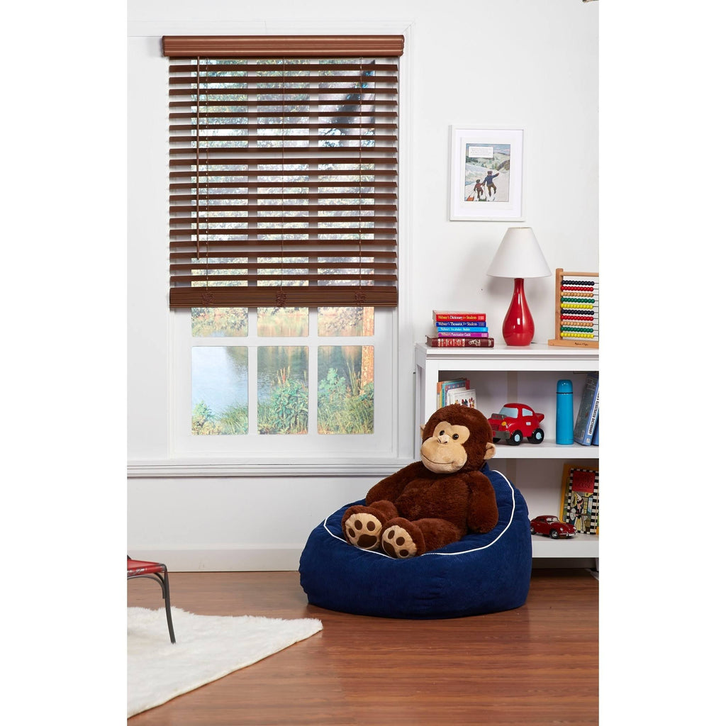 Dark Oak Cordless Faux Wood Blind N98518