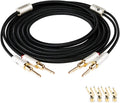 A Pair 4N OFC HiFi Speaker Cable, Gold Plated Connector 10ft/3M, 2 Cable Z148893