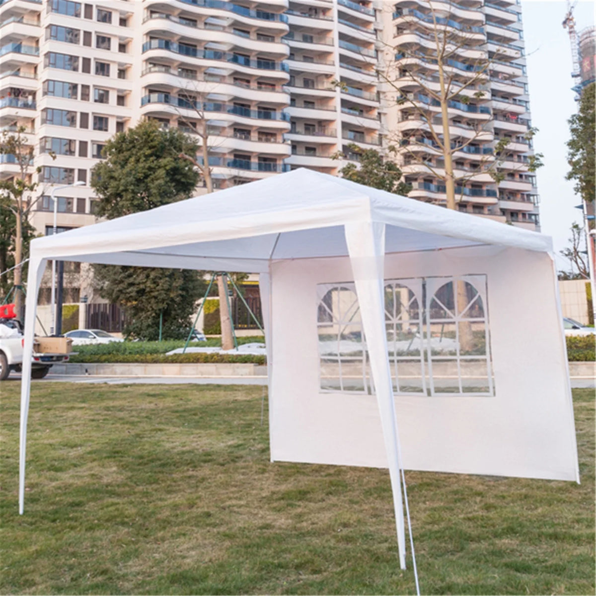 10' x 10' White Outdoor Party Tent with 4 Side Walls E236
