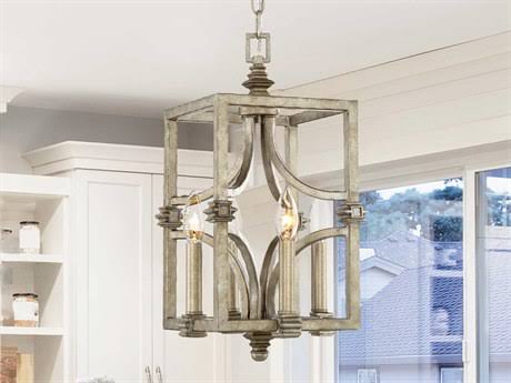 Aged Steel 4 Light Foyer D865