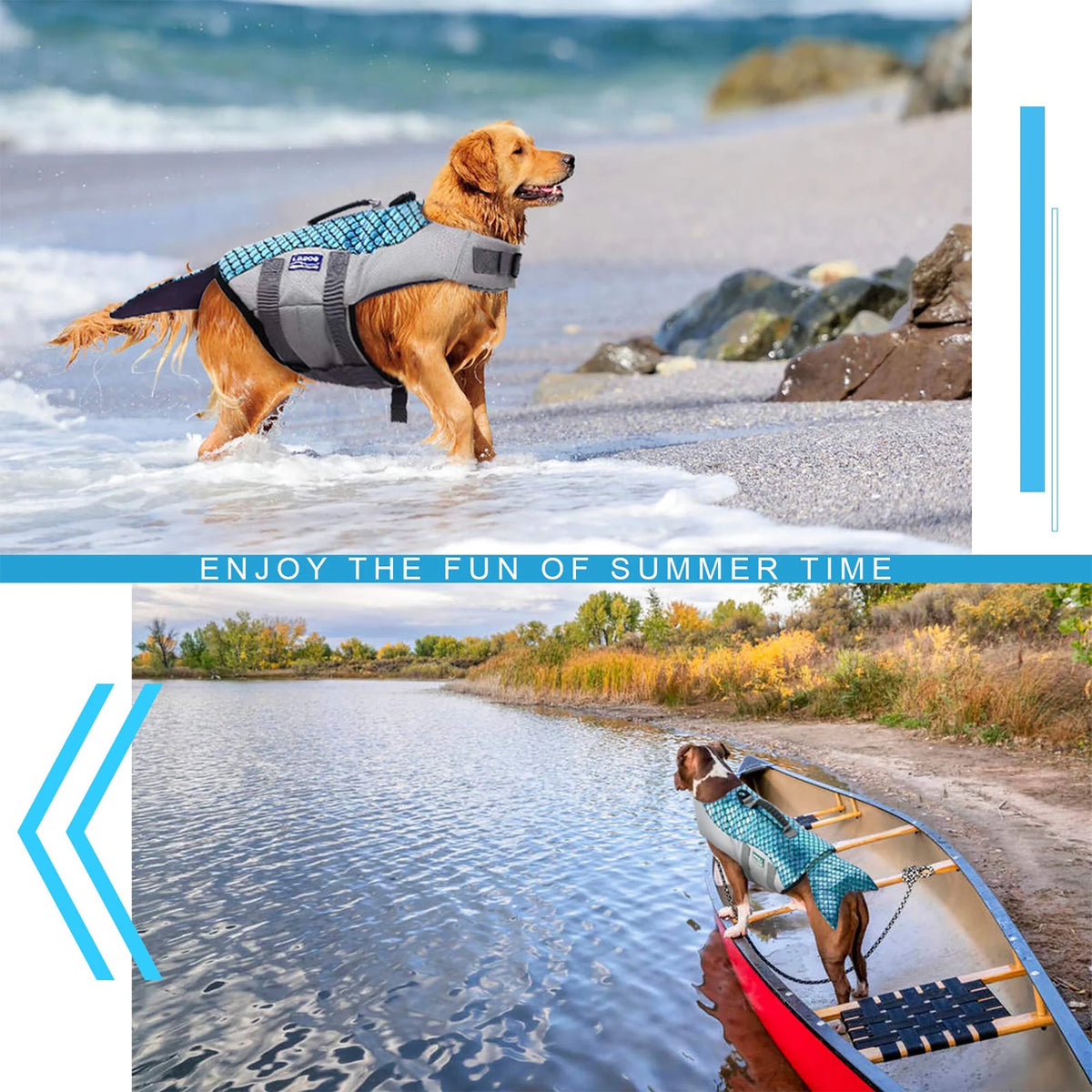 Dog Life Jacket with Reflective Stripes Y4608