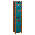 Square Folding Bookcase with Fabric Bins O130914