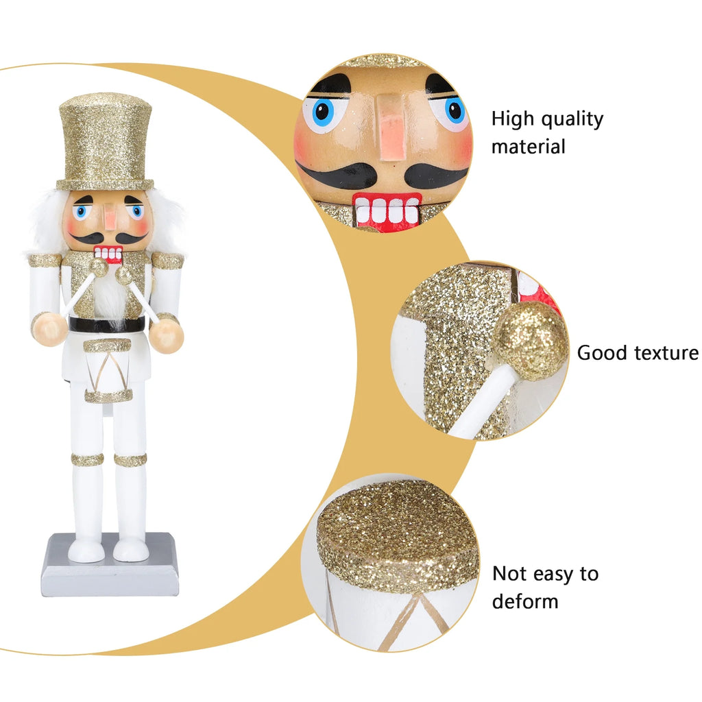 White Wooden Nutcracker Soldier Doll Christmas Decor A5094