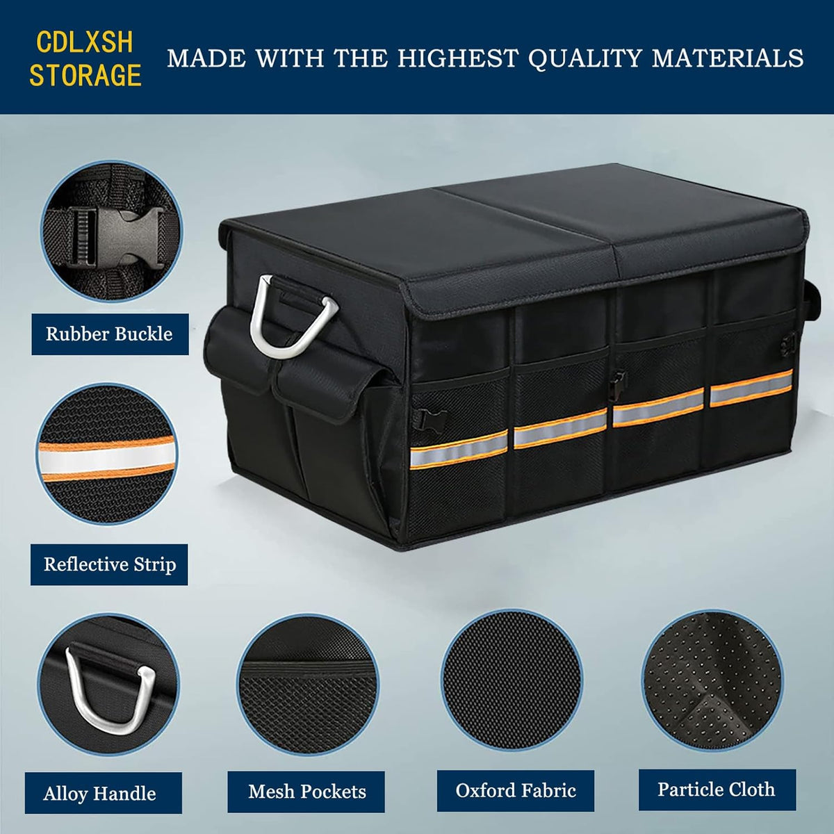 Black Pack of 2 Multi-Compartment Car Trunk Organizer Z729