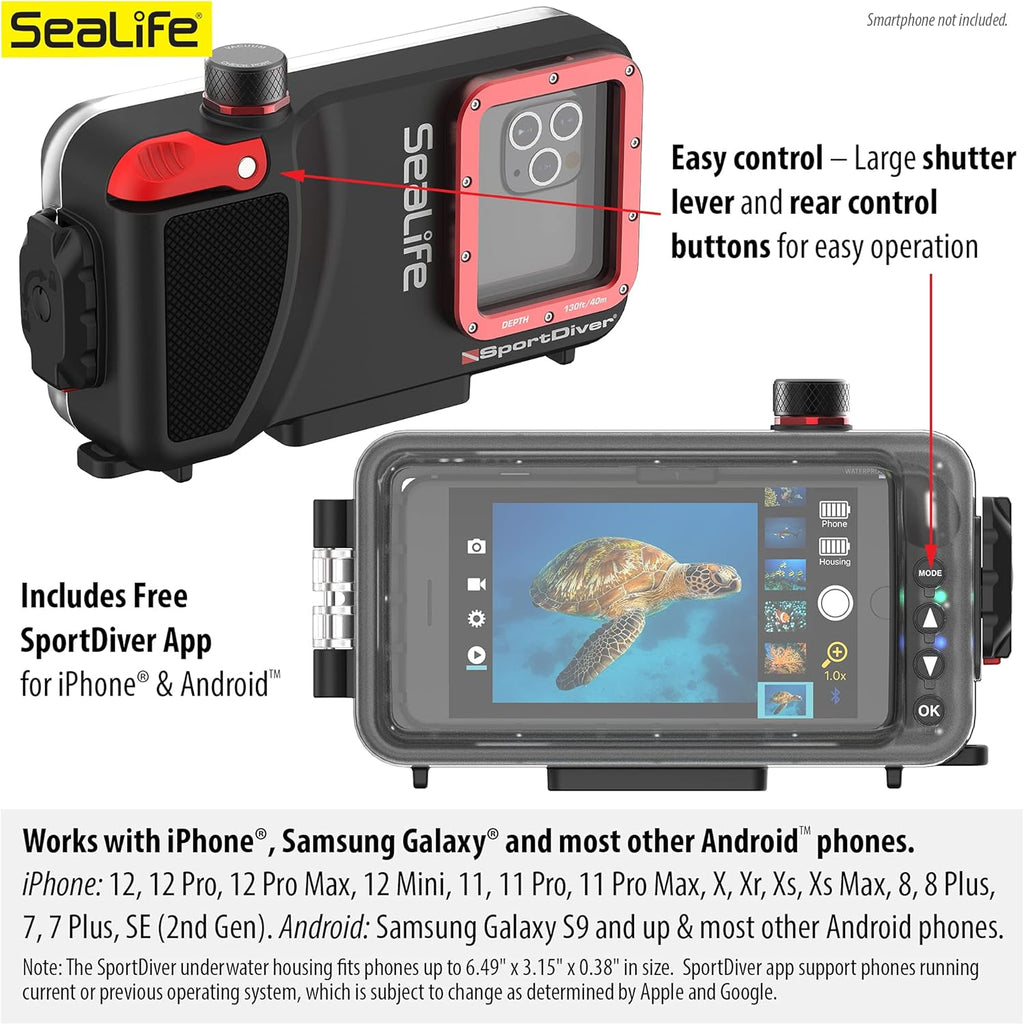 Waterproof Underwater Smartphone Scuba Case, Black K7461