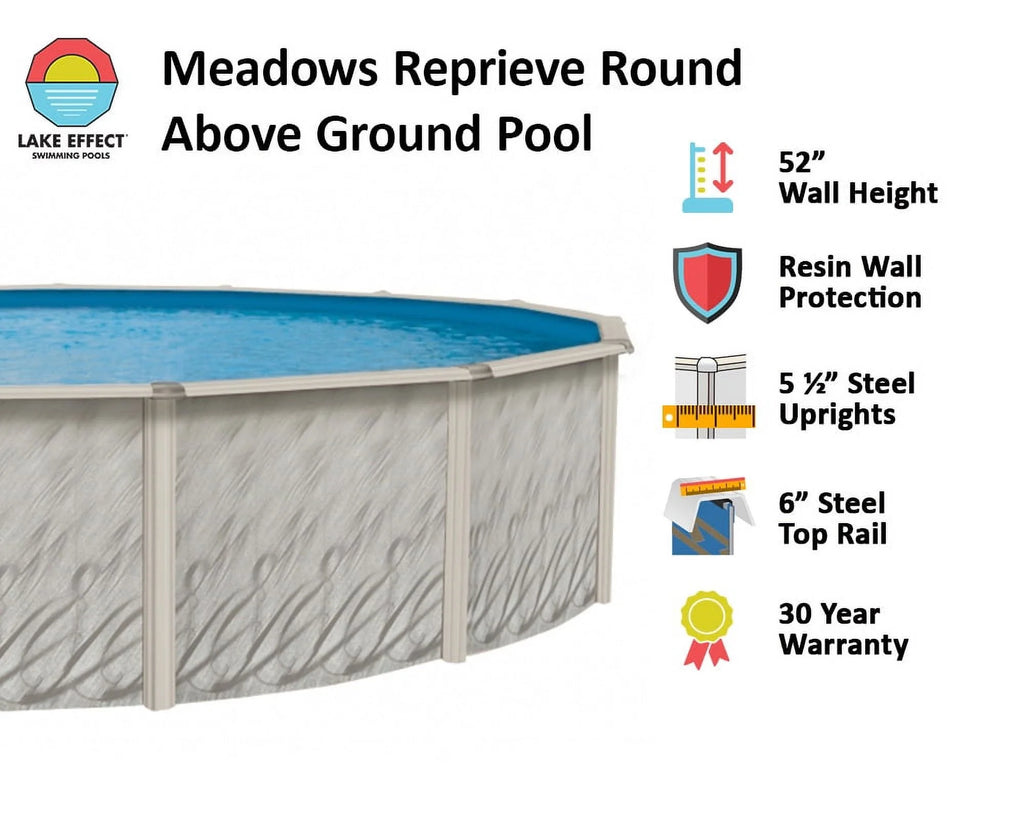 12' Round 52" Wall Above-Ground Swimming Pool with Full Start-Up Kit G35840